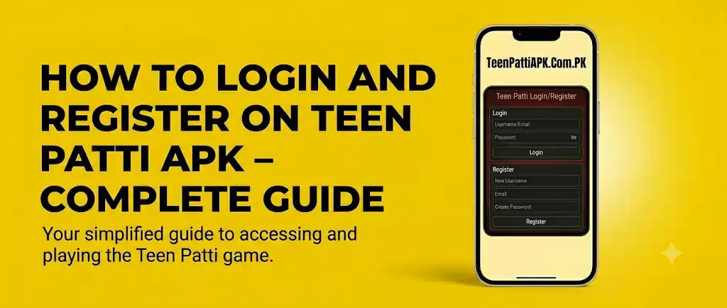 Login and Register on Teen Patti APK